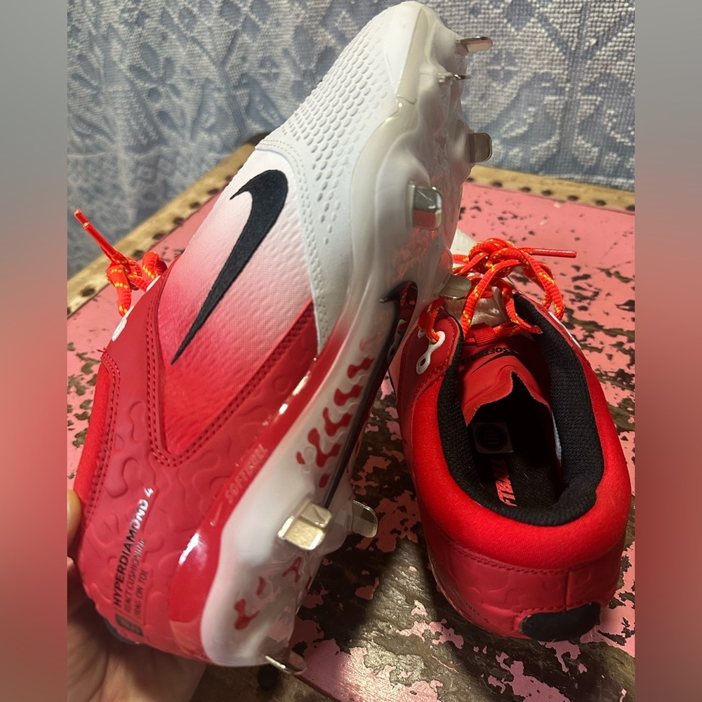 NIKE Hyperdiamond 4 Pro Metal Women’s Softball Cleats Sz 9 - Picture 10 of 12